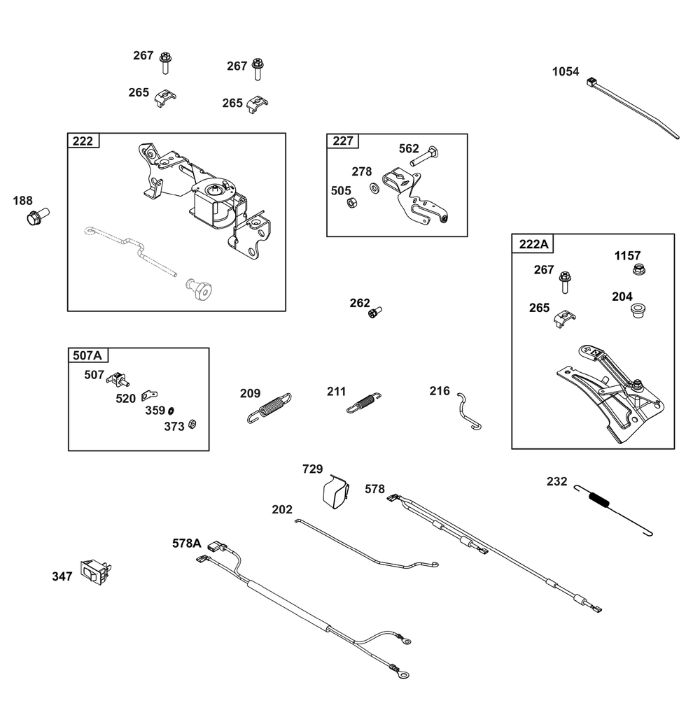 Controls Group Diagram and Parts List for 385442-0401-G1  Briggs and Stratton Engine